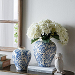 Ваза округлой формы с синим цветочным узором Blue & White Ornament  варинант исполнения - 3 | Loft Concept в Кирове