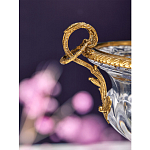 Чаша из прозрачного стекла с бронзовой подставкой и ручками Eden Garden варинант исполнения - 3 | Loft Concept в Кирове