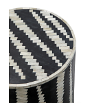 Приставной круглый столик с инкрустацией Black and White Geometry Stool варинант исполнения - 2 | Loft Concept в Кирове