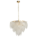 Люстра на цепи с прозрачными стеклянными подвесками в виде листьев Textured Glass Chandelier варинант исполнения - 2 | Loft Concept в Кирове
