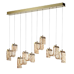 Подвесной светильник линейный с плафонами волнистой формы из фактурного стекла Big Wave варинант исполнения - 6 | Loft Concept в Кирове