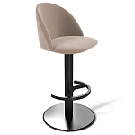 Барный стул вращающийся со спинкой Бежевый Велюр Vendramin Chair варинант исполнения - 1 | Loft Concept в Кирове