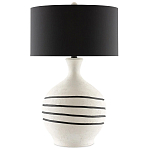 Настольная лампа фактурная с черными круговыми линиями на корпусе Recess варинант исполнения - 3 | Loft Concept в Кирове