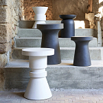 Приставной стол из искусственного камня Chess Black варинант исполнения - 3 | Loft Concept в Кирове