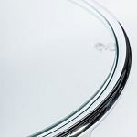 Приставной столик на серебристом основании с столешницей из стекла Noir варинант исполнения - 2 | Loft Concept в Кирове