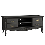 ТВ-тумба черная из массива бука с 4-мя ящиками и 2-мя полками Black Provence варинант исполнения - 2 | Loft Concept в Кирове