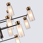 Люстра потолочная с 16-ю цилиндрическими плафонами из стекла и черным каркасом Noir Poise варинант исполнения - 2 | Loft Concept в Кирове