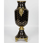 Ваза черного цвета из фарфора с золотистым узором и бронзовыми элементами Eden Garden porcelain and bronze варинант исполнения - 2 | Loft Concept в Кирове
