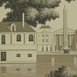 Обои ручная роспись Monuments of Paris Terre Foncée on scenic paper варинант исполнения - 3 | Loft Concept в Кирове