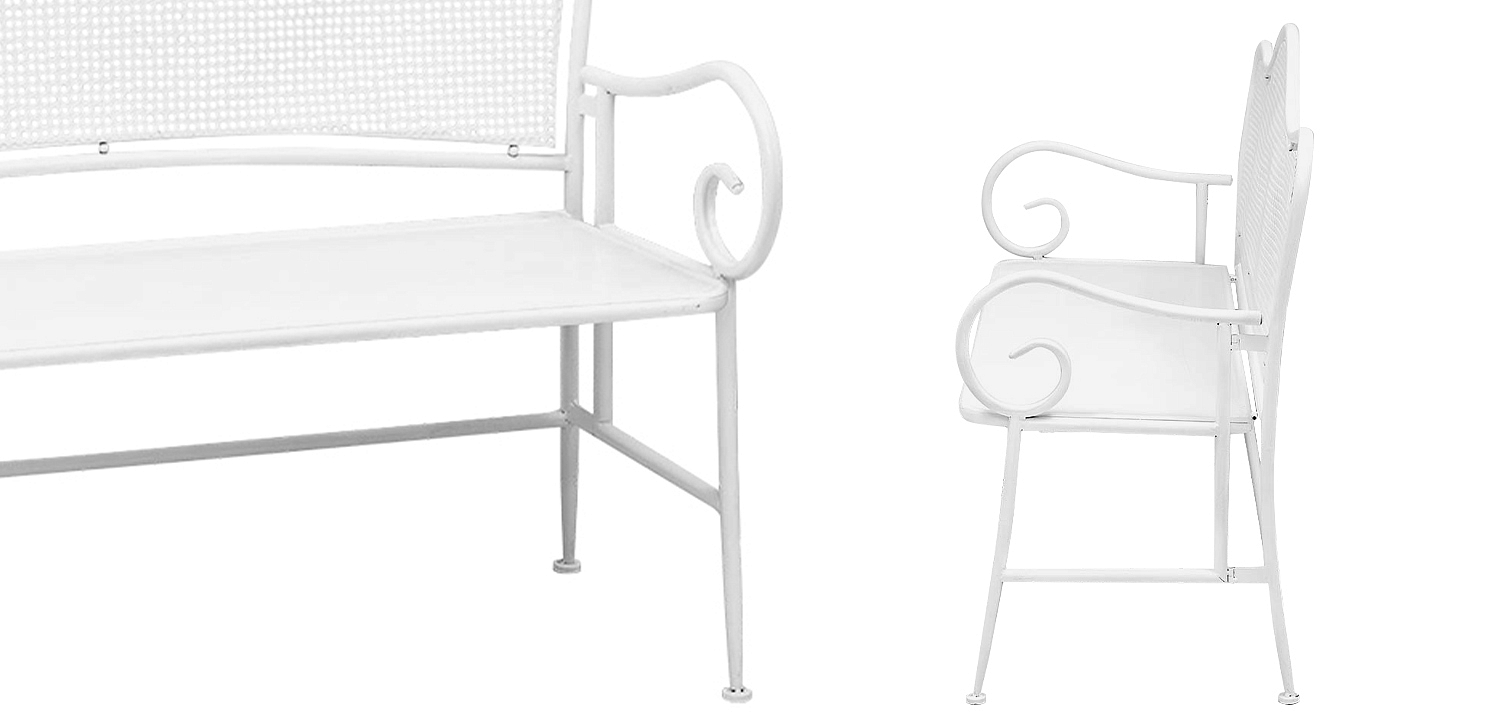 Скамья белая в стиле прованс Miah Bench White Скамья белая в стиле прованс Miah Bench White - Loft-Concept в Кирове