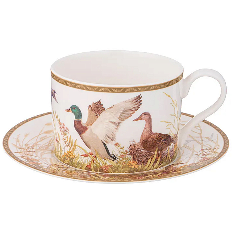 Чайная пара из фарфора с изображением собаки и уток 300 мл Hunting Porcelain Collection Белый Коричневый Мульти Чайная пара из фарфора с изображением собаки и уток 300 мл Hunting Porcelain Collection Белый Коричневый Мульти в Кирове | Loft Concept