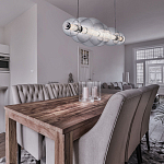 Подвесной светильник линейный с прозрачными стеклянными шарами разного диаметра Eurofase варинант исполнения - 9 | Loft Concept в Кирове