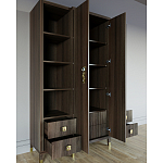 Большой шкаф с витриной Elsa Dreams Walnut варинант исполнения - 3 | Loft Concept в Кирове