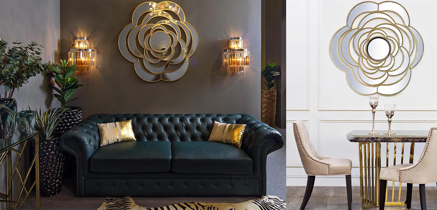 Зеркало Mirrored Flower Gold Зеркало Mirrored Flower Gold - Loft-Concept в Кирове