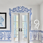 Обои ручная роспись Porto by Alessandra Branca Original colourway on dyed paper варинант исполнения - 2 | Loft Concept в Кирове