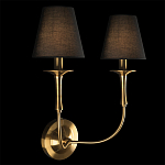 Бра с металлическим основанием бронзового цвета и 2-мя черными конусовидными абажурами Dignity варинант исполнения - 2 | Loft Concept в Кирове