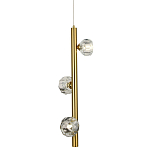Подвесной светильник c 3-мя хрустальными плафонами Metal Tube Crystal Brass Hanging Lamp варинант исполнения - 1 | Loft Concept в Кирове