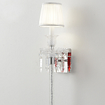 Бра с белым текстильным абажуром и хрустальными подвесками с декоративной кисточкой Lustre Reverie варинант исполнения - 4 | Loft Concept в Кирове