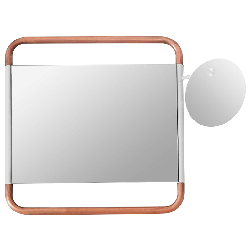 Настенное зеркало Copper White Square Functional Mirror Белый Медь Настенное зеркало Copper White Square Functional Mirror Белый Медь в Кирове | Loft Concept