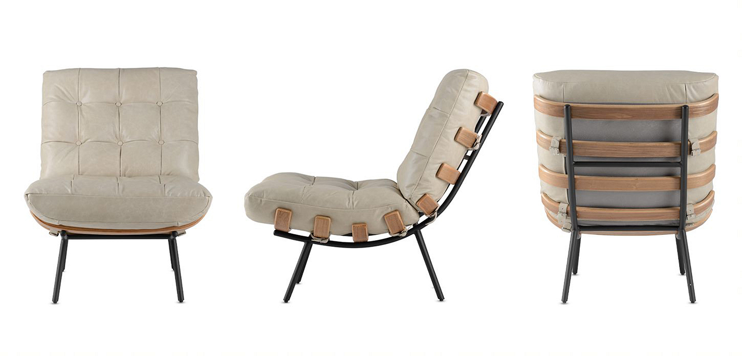 Кресло Philbert Chair beige leather Кресло Philbert Chair beige leather - Loft-Concept в Кирове