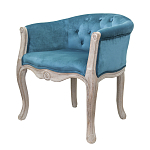 Кресло низкое в стиле прованс Louis French Armchair blue velour варинант исполнения - 3 | Loft Concept в Кирове