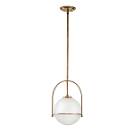 Подвесной светильник с белым плафоном в форме шара в арочной подвеске Hinkley варинант исполнения - 12 | Loft Concept в Кирове