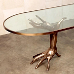 Обеденный стол с фигурным декором бронзового цвета Dichotomy racetrack варинант исполнения - 1 | Loft Concept в Кирове