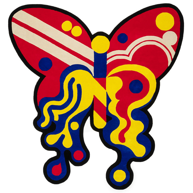 Дизайнерский ковер в виде бабочки Poltronova Tappeto Farfalla Rug Красный Синий Желтый Белый в Кирове | Loft Concept 