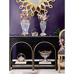 Чаша из прозрачного стекла с бронзовой подставкой и ручками Eden Garden варинант исполнения - 5 | Loft Concept в Кирове