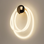 Бра с круглым золотистым основанием и белыми изогнутыми световыми линиями Luke Lampco Tracer Lamp варинант исполнения - 2 | Loft Concept в Кирове