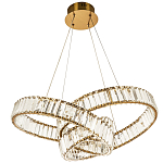 Подвесная люстра в виде изогнутых колец с хрустальным декором Ring Horizontal Oculus Gold Light Chandelier варинант исполнения - 2 | Loft Concept в Кирове
