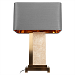 Настольная лампа с основанием из натурального камня c серым прямоугольным абажуром Lapis Tiburtinus варинант исполнения - 3 | Loft Concept в Кирове