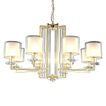 Люстра с 8-ю цилиндрическими плафонами из стекла Laurent варинант исполнения - 1 | Loft Concept в Кирове