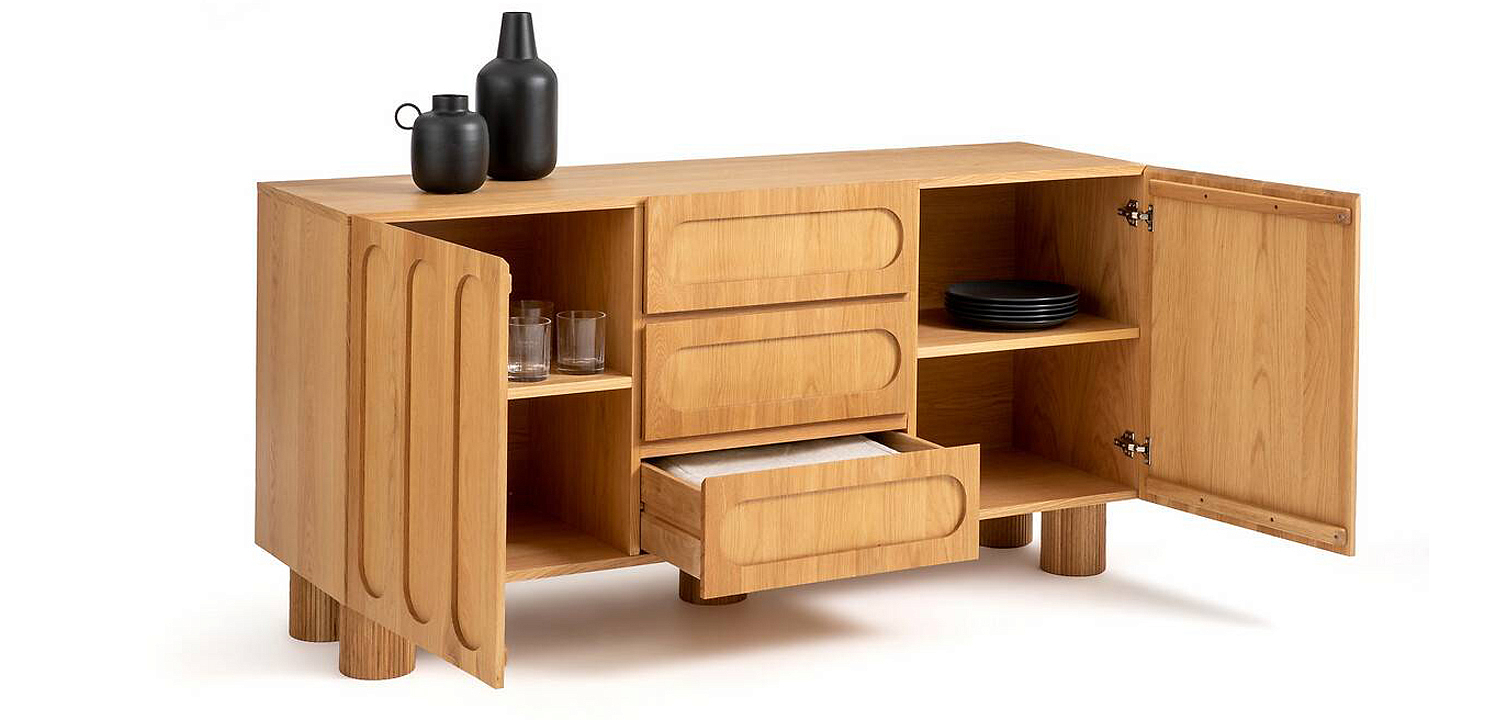 Комод Jakob Oak Chest of Drawers из массива дуба с 3-мя ящиками и 2-мя дверцами Комод Jakob Oak Chest of Drawers из массива дуба с 3-мя ящиками и 2-мя дверцами - Loft-Concept в Кирове