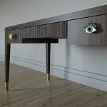 Письменный стол Elsa Dreams Walnut Шпон дерево с двумя ящиками варинант исполнения - 4 | Loft Concept в Кирове