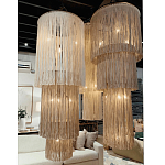 Люстра круглая трехъярусная из бахромы Milk Gradient Braided Fringe варинант исполнения - 2 | Loft Concept в Кирове