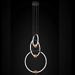Люстра подвесная светодиодная с 3-мя кольцами Bronze Ring Chandelier варинант исполнения - 1 | Loft Concept в Кирове