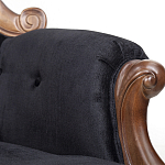 Кресло с мягкой обивкой из черного велюра на 4-х деревянных ножках Evelyn Classical Armchair варинант исполнения - 5 | Loft Concept в Кирове