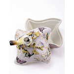 Шкатулка фиолетового цвета с рисунком бабочек и крышкой с фигуркой птицы на ветке Eden Garden варинант исполнения - 6 | Loft Concept в Кирове