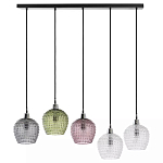 Подвесной светильник каскадный с 5-ю фактурными стеклянными плафонами Cascade with Relief Lampshades варинант исполнения - 1 | Loft Concept в Кирове