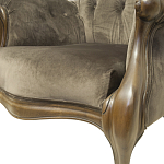Кресло с мягкой обивкой из коричневого велюра на 4-х деревянных ножках Evelyn Classical Armchair варинант исполнения - 5 | Loft Concept в Кирове