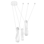 Подвесной светильник белого цвета с 3-мя изогнутыми плафонами Flow Loop варинант исполнения - 4 | Loft Concept в Кирове