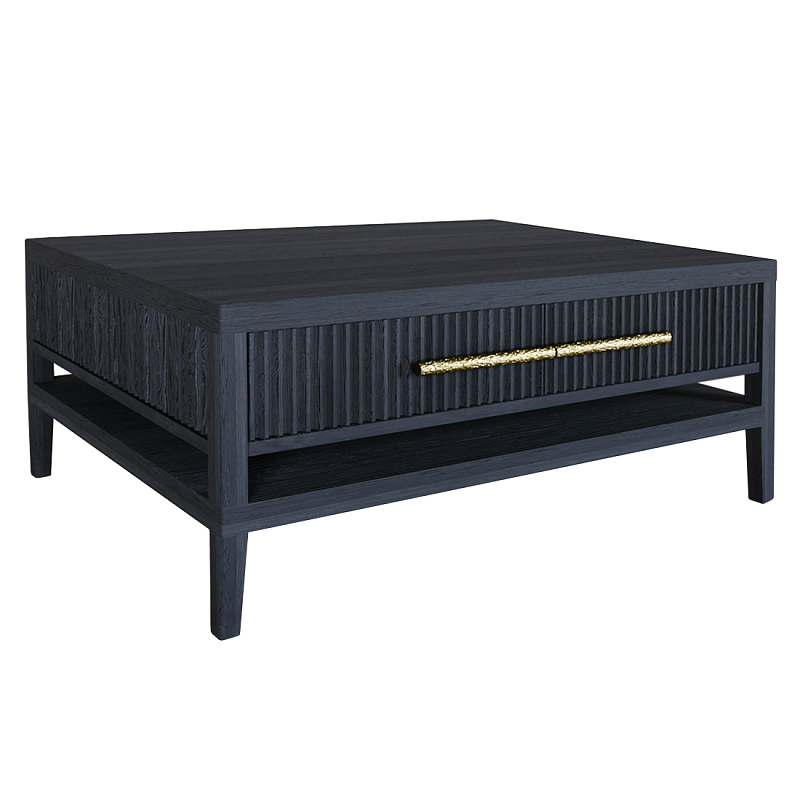 Кофейный стол Primo с двумя ящиками Черный дуб Черный матовый Золотой в Кирове | Loft Concept 