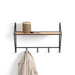 Настенная вешалка с полкой из ротанга Bourn Shelf-hanger варинант исполнения - 2 | Loft Concept в Кирове