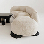 Диван Cannes трехместный с обивкой букле молочного цвета варинант исполнения - 2 | Loft Concept в Кирове