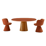 Обеденный стол оранжевый с тонкой столешницей и основанием в виде конуса Viola варинант исполнения - 2 | Loft Concept в Кирове