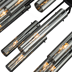 Люстра со стеклянными цилиндрическими плафонами Luminous Cylinders Smoky варинант исполнения - 5 | Loft Concept в Кирове