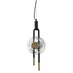 Подвесной светильник черного цвета с прозрачным стеклянным плафоном и золотистой центральной вставкой Virelia  варинант исполнения - 1 | Loft Concept в Кирове