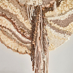 Овальный Современный Гобелен Абстракция в бежевых тонах Shallow варинант исполнения - 2 | Loft Concept в Кирове