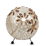 Настольная лампа из перламутра на металлическом каркасе Indonesian Ball варинант исполнения - 2 | Loft Concept в Кирове